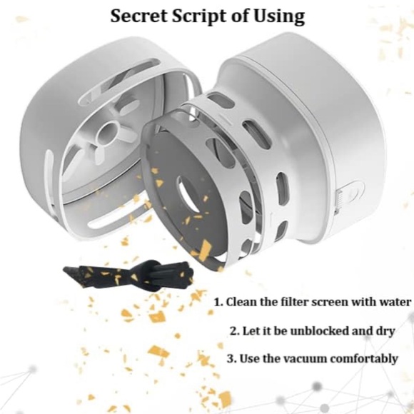 NIB Mini Desk Vacuum Cleaner Durable Desk Accessory Sucks Tiny Items - Picture 4 of 8